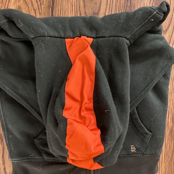 Green zip up jacket with orange stripe - Picture 3 of 4